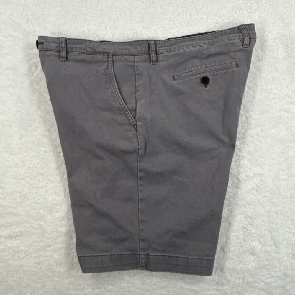 JACHS New York Chino Shorts Mens 34 Gray Stretch Cotton Flat Front Casual